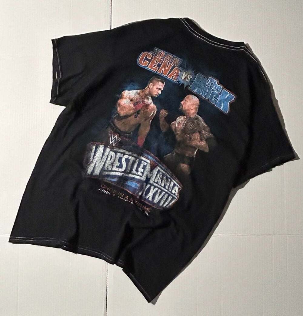 Goodie Two Sleeves WWE WrestleMania XXVIII John Cena vs. The Rock Graphic T-Shir